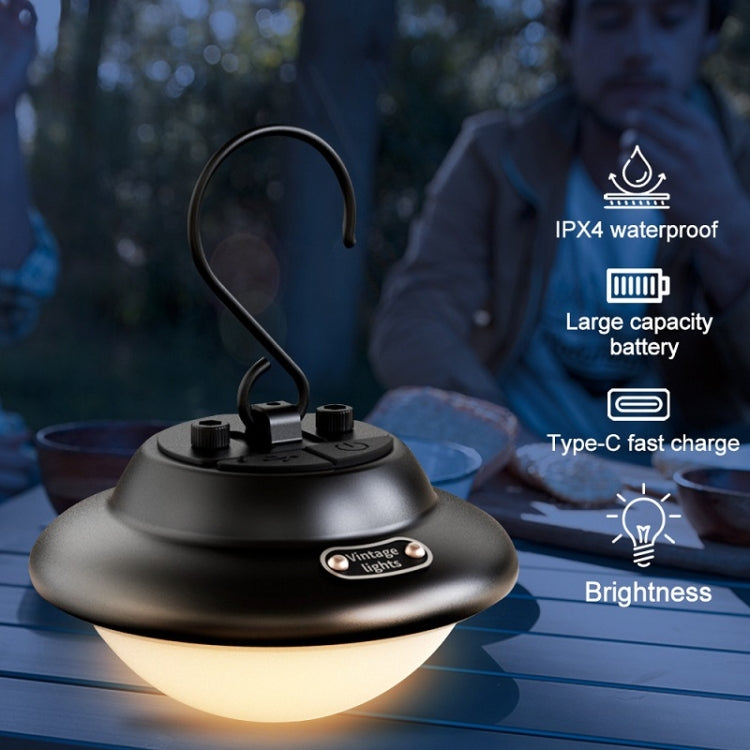 Outdoor Portable Hanging USB Charging Camping Light(Black) by buy2fix