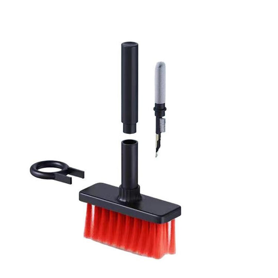 2 PCS 5 In 1 Earbud Cleaning Pen + Keyboard Cleaning Brush + Key Cap Puller(Red Black)