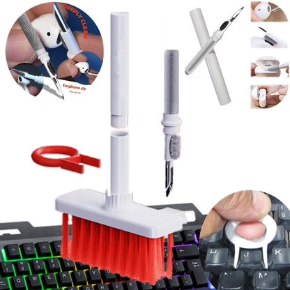 2 PCS 5 In 1 Earbud Cleaning Pen + Keyboard Cleaning Brush + Key Cap Puller(White) by buy2fix