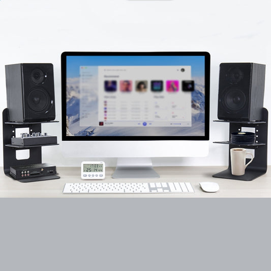 Portable Cooling All-aluminum Speaker Laptop Stand Double Layer - Speaker Bracket by buy2fix | Online Shopping UK | buy2fix