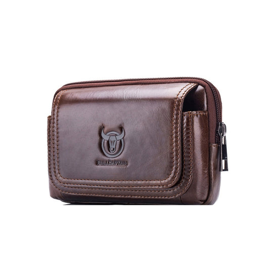 BULL CAPTAIN  Leather Multifunctional Waist Bag For Men(Brown-09)