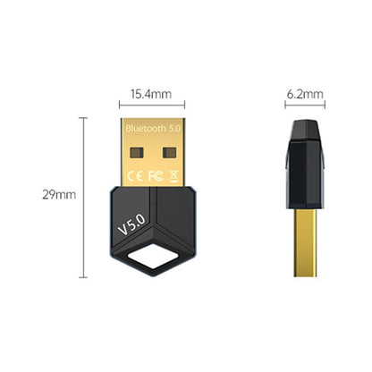 USB Bluetooth Adapter 5.0PC Computer Wireless Audio Receive Transmitter, Color: Black by buy2fix