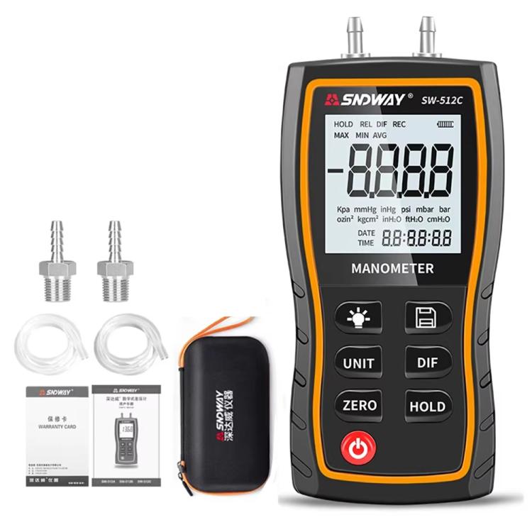 SNDWAY SW-512A Digital Handheld Differential Pressure Gauge Negative Pressure Tester - Other Tester Tool by SNDWAY | Online Shopping UK | buy2fix