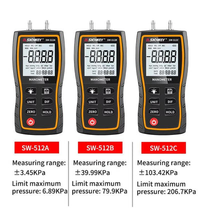 SNDWAY SW-512A Digital Handheld Differential Pressure Gauge Negative Pressure Tester - Other Tester Tool by SNDWAY | Online Shopping UK | buy2fix