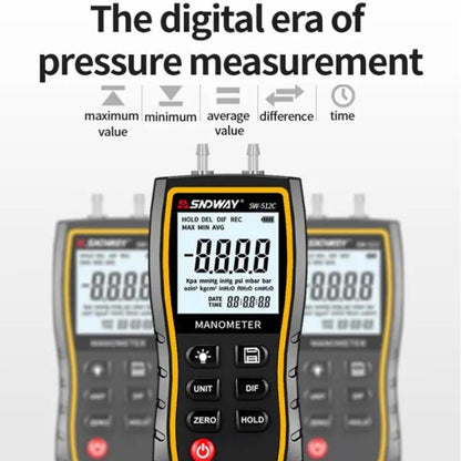 SNDWAY SW-512C Digital Handheld Differential Pressure Gauge Negative Pressure Tester - Other Tester Tool by SNDWAY | Online Shopping UK | buy2fix