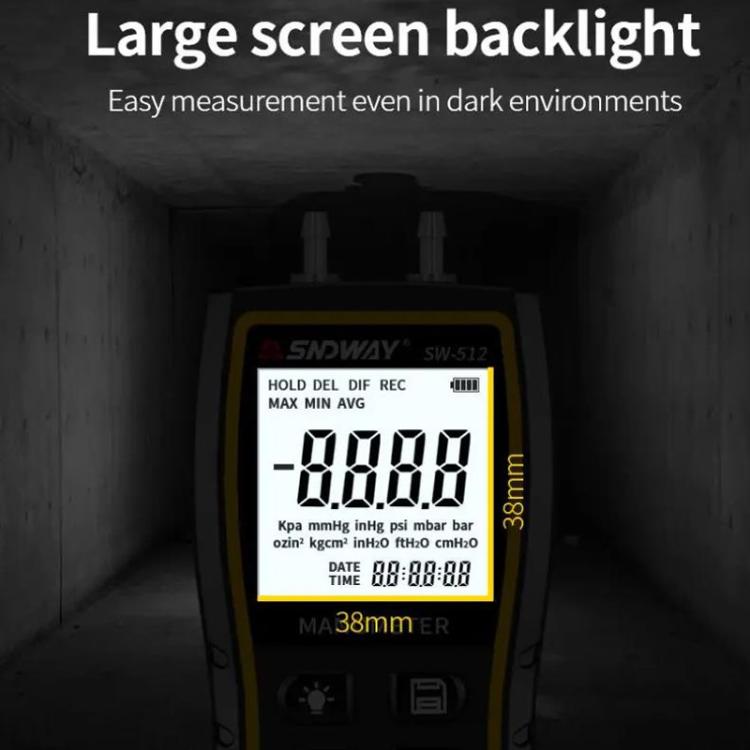 SNDWAY SW-512A Digital Handheld Differential Pressure Gauge Negative Pressure Tester - Other Tester Tool by SNDWAY | Online Shopping UK | buy2fix