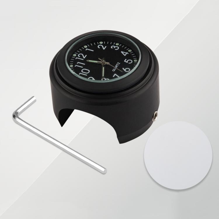 Aluminum Alloy Plating Motorcycle Handlebar Clock(Black Shell Black Background) - Electrical Instruments by buy2fix | Online Shopping UK | buy2fix