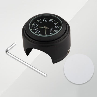 Aluminum Alloy Plating Motorcycle Handlebar Clock(Black Shell Black Background) - Electrical Instruments by buy2fix | Online Shopping UK | buy2fix