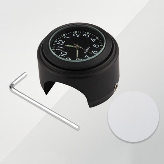Aluminum Alloy Plating Motorcycle Handlebar Clock(Black Shell Black Background) - Electrical Instruments by buy2fix | Online Shopping UK | buy2fix