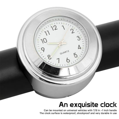 Aluminum Alloy Plating Motorcycle Handlebar Clock(Black Shell Black Background) - Electrical Instruments by buy2fix | Online Shopping UK | buy2fix