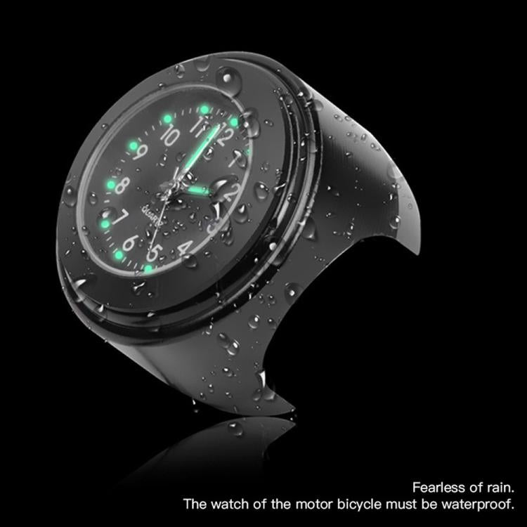 Aluminum Alloy Plating Motorcycle Handlebar Clock(Black Shell Black Background) - Electrical Instruments by buy2fix | Online Shopping UK | buy2fix