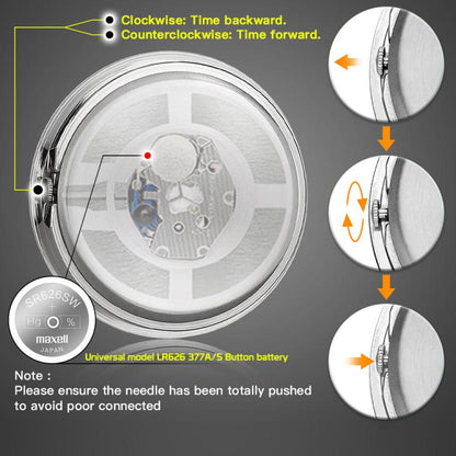 Aluminum Alloy Plating Motorcycle Handlebar Clock(Black Shell Black Background) - Electrical Instruments by buy2fix | Online Shopping UK | buy2fix