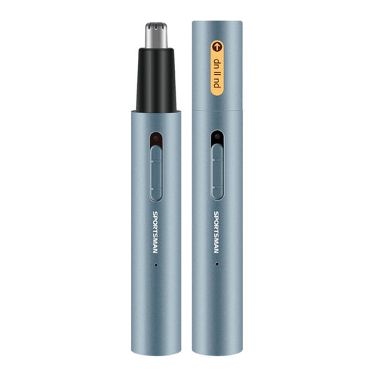 SPORTSMAN Metal Aluminum Tube Body Rechargeable Nose Hair Device, Style: Sideburns 2 In 1(Light Blue) - Shavers & Accessories by SPORTSMAN | Online Shopping UK | buy2fix