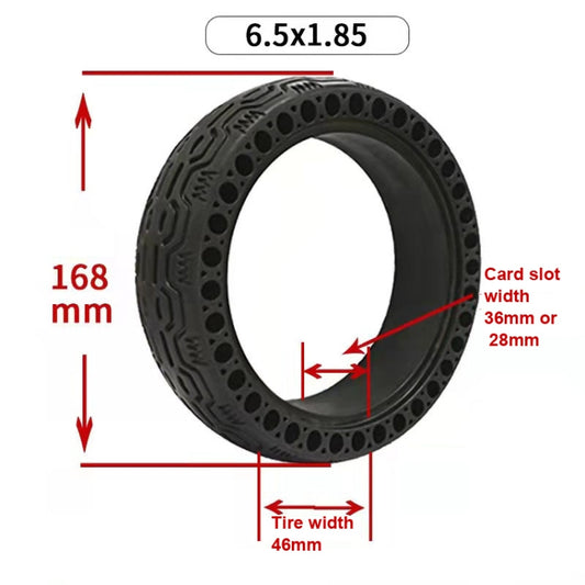 6.5x1.85 Solid Tire Honeycomb Tire Electric Scooter Tire,Specification: 36mm Card Slot - Accessories & Parts by buy2fix | Online Shopping UK | buy2fix