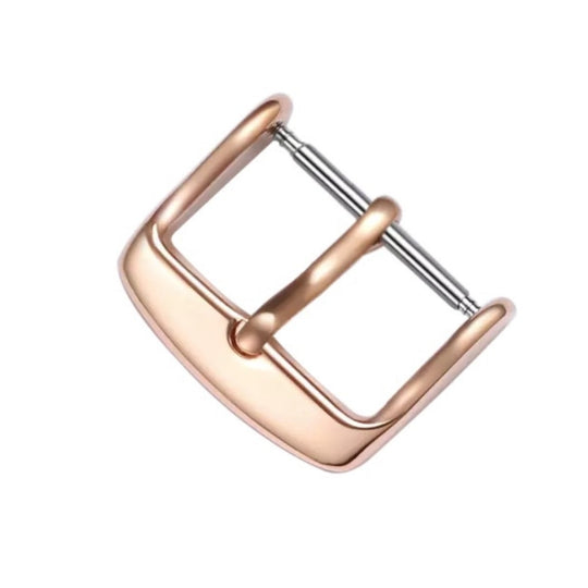 5pcs IP Plated Stainless Steel Pin Buckle Watch Accessories, Color: Rose Gold 22mm