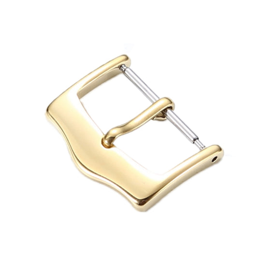 5pcs IP Plated Stainless Steel Pin Buckle Watch Accessories, Color: Gold 22mm