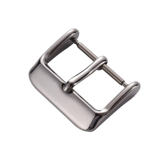 5pcs IP Plated Stainless Steel Pin Buckle Watch Accessories, Color: Silver 22mm