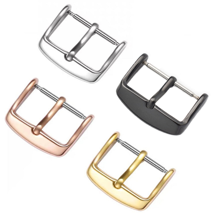 5pcs IP Plated Stainless Steel Pin Buckle Watch Accessories, Color: Black 16mm - Watch Parts & Tools by buy2fix | Online Shopping UK | buy2fix