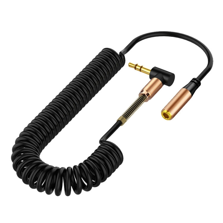 3.5mm Male To Female Spring AUX Extension Cable Speaker Audio Cable, Cable Length: 1.5m(Black) by buy2fix