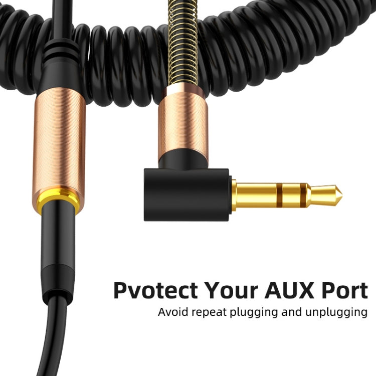 3.5mm Male To Female Spring AUX Extension Cable Speaker Audio Cable, Cable Length: 1.5m(Black) by buy2fix