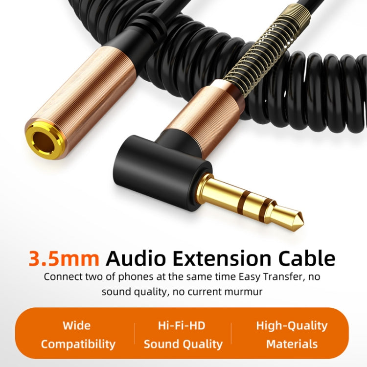 3.5mm Male To Female Spring AUX Extension Cable Speaker Audio Cable, Cable Length: 1.5m(Black) by buy2fix