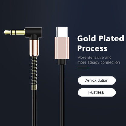Type-C/USB-C To 3.5mm Male Elbow Spring Car Audio Adapter Cable, Cable Length: 1.5m(Analog Audio) by buy2fix