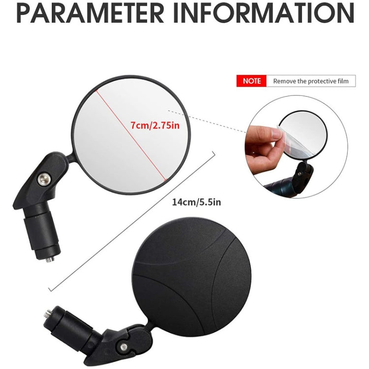 Bicycle Convex Rearview Mirror Large View 360 Degree Rotating Mirror by buy2fix