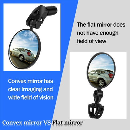 Bicycle Convex Rearview Mirror Large View 360 Degree Rotating Mirror by buy2fix
