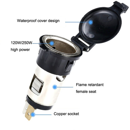 Car Modified Cigarette Lighter Car Charging Power Socket No Cigarette Type (with 15cm Line) - Cigar Socket by buy2fix | Online Shopping UK | buy2fix