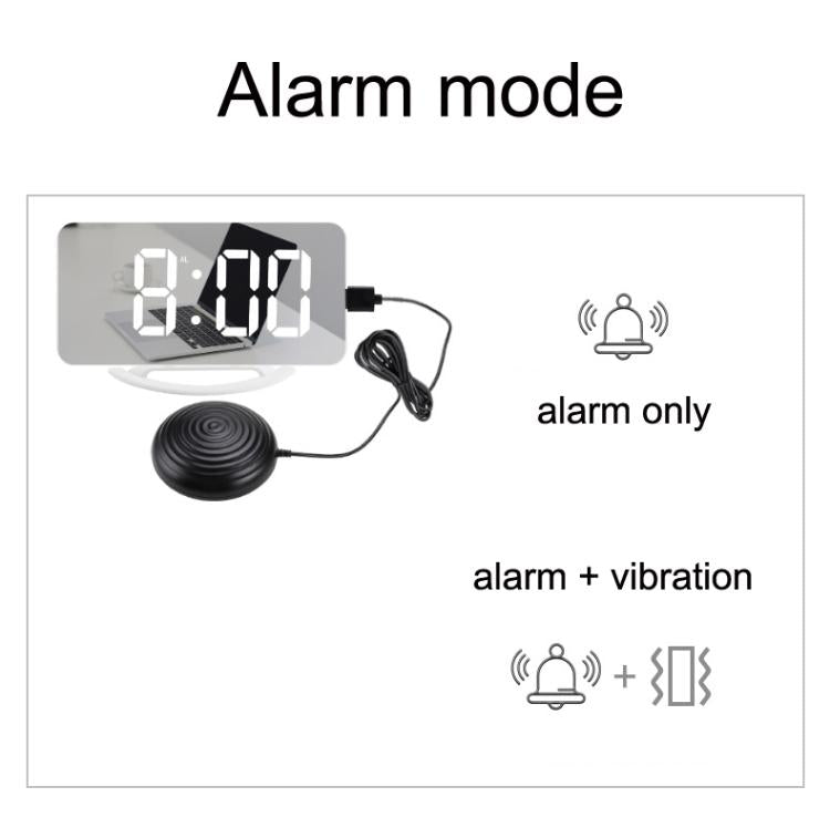 TS-8202 Multifunctional LED Vibration Mirroring USB Alarm Clock - Alarm Clocks by buy2fix | Online Shopping UK | buy2fix