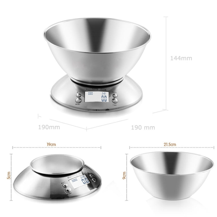 5kg/1g High Precision Kitchen Scale Roasting Electronic Scale Coffee Scale with Alarm Timer(Silver) by buy2fix