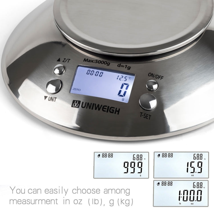 5kg/1g High Precision Kitchen Scale Roasting Electronic Scale Coffee Scale with Alarm Timer(Silver) by buy2fix