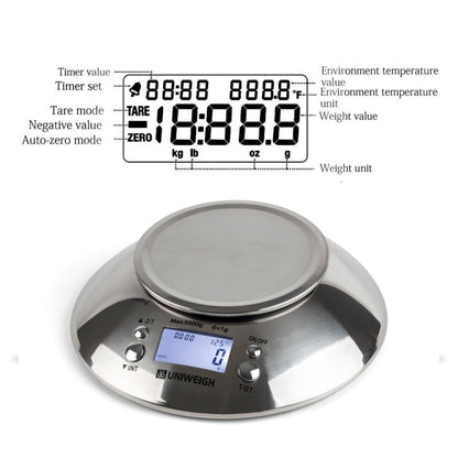 5kg/1g High Precision Kitchen Scale Roasting Electronic Scale Coffee Scale with Alarm Timer(Silver) by buy2fix