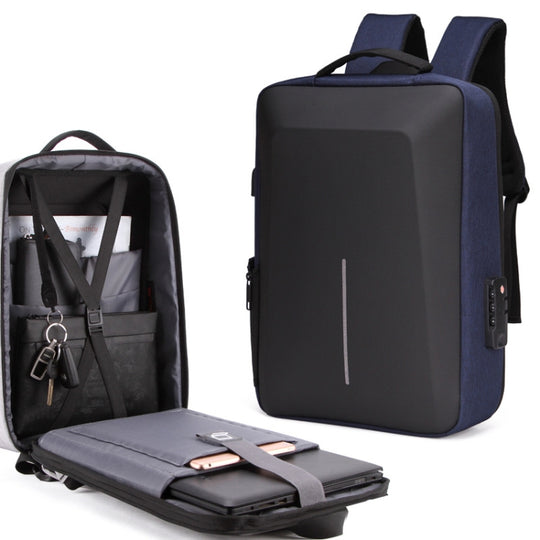Men Business Shoulder USB External Interface Computer Bag, Color: 8001 Blue