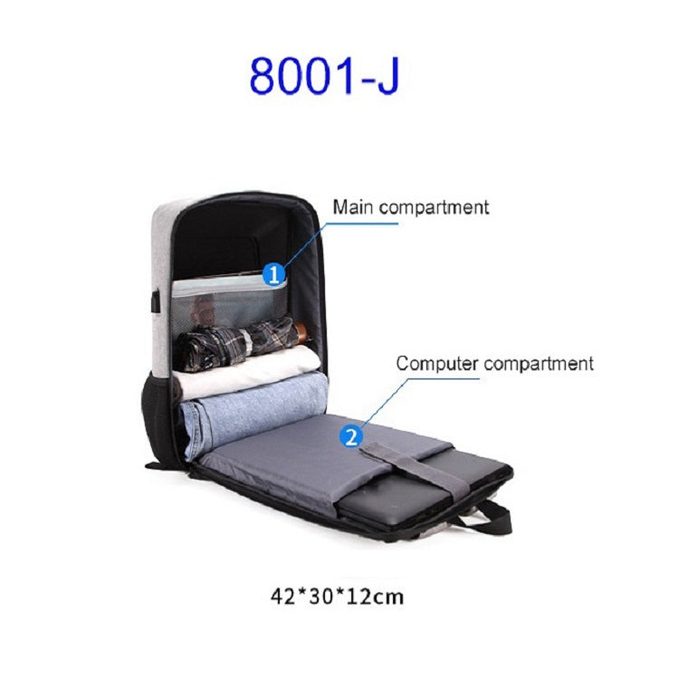 Men Business Shoulder USB External Interface Computer Bag, Color: 8001-J Black by buy2fix