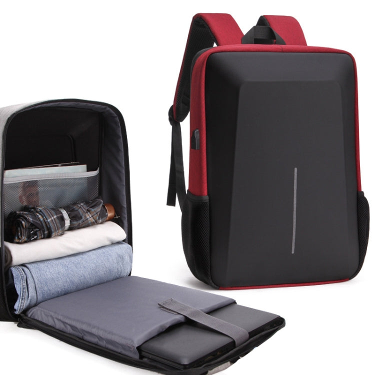 Men Business Shoulder USB External Interface Computer Bag, Color: 8001-J Red - Backpack by buy2fix | Online Shopping UK | buy2fix