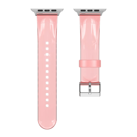 TPU Fuel Injection Watch Band For Apple Watch Series 7 41mm /6&SE&5&4 40mm /3&2&1 38mm(Transparent  Orange)