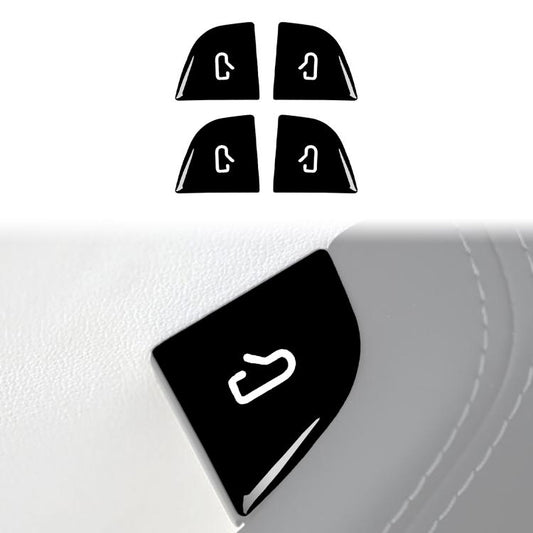 For Tesla Model 3 4pcs/ Set B-type Car Window Switch Stickers(Piano Black) - Car Interior Mouldings by buy2fix | Online Shopping UK | buy2fix