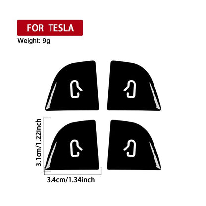 For Tesla Model 3 4pcs/ Set B-type Car Window Switch Stickers(Piano Black) - Car Interior Mouldings by buy2fix | Online Shopping UK | buy2fix