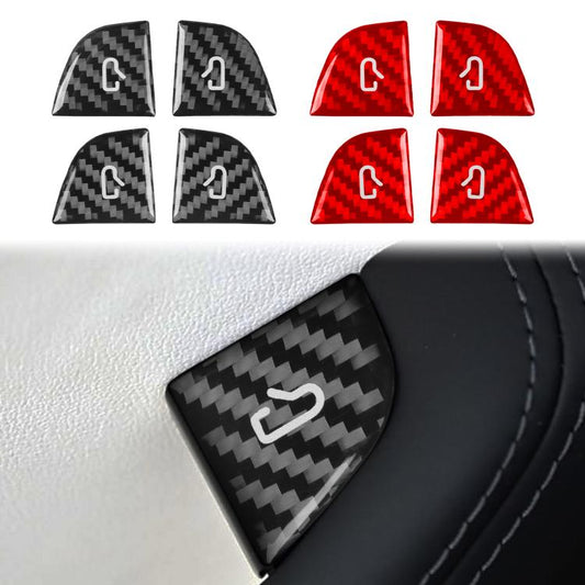 For Tesla Model 3 4pcs/ Set B-type Car Window Switch Stickers(Black) - Car Interior Mouldings by buy2fix | Online Shopping UK | buy2fix