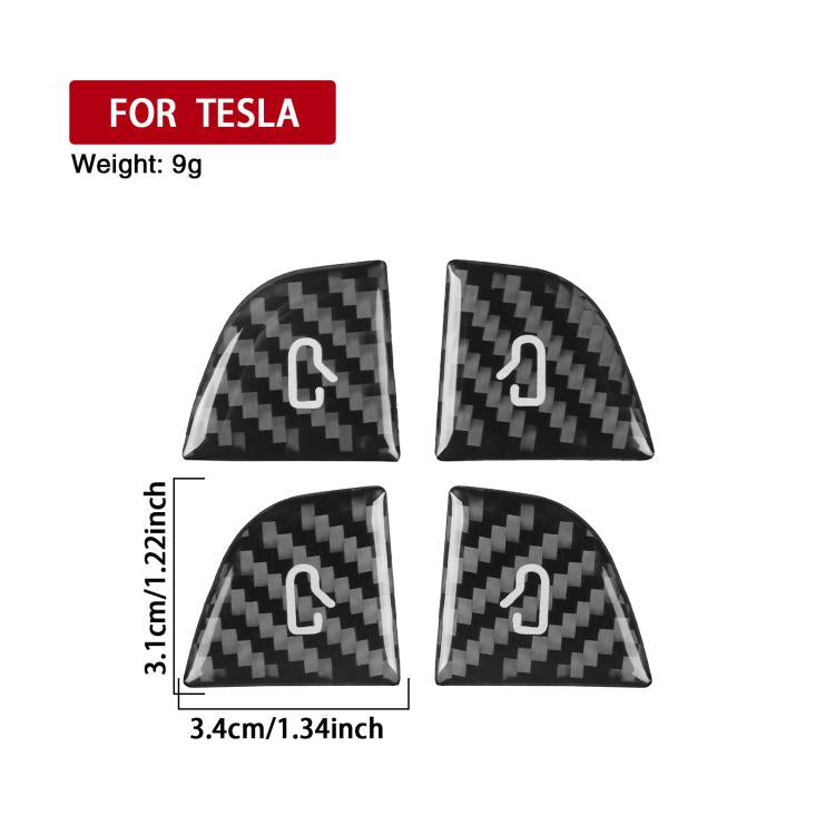 For Tesla Model 3 4pcs/ Set B-type Car Window Switch Stickers(Black) - Car Interior Mouldings by buy2fix | Online Shopping UK | buy2fix