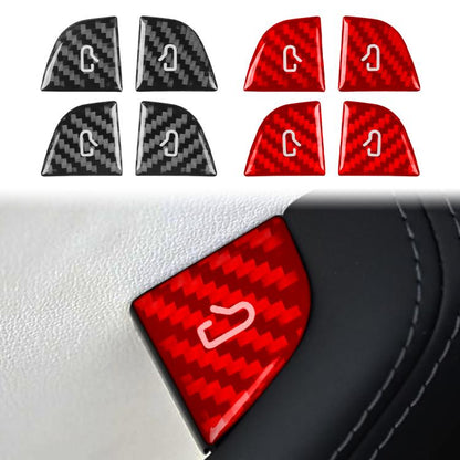 For Tesla Model 3 4pcs/ Set B-type Car Window Switch Stickers(Red) - Car Interior Mouldings by buy2fix | Online Shopping UK | buy2fix
