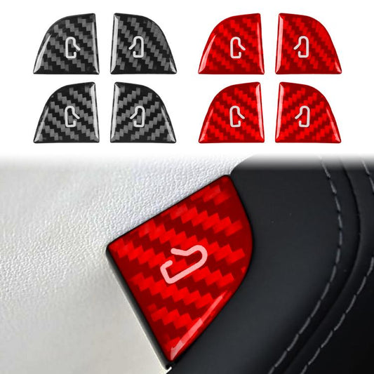 For Tesla Model 3 4pcs/ Set B-type Car Window Switch Stickers(Red) - Car Interior Mouldings by buy2fix | Online Shopping UK | buy2fix