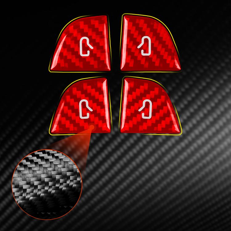 For Tesla Model 3 4pcs/ Set B-type Car Window Switch Stickers(Red) - Car Interior Mouldings by buy2fix | Online Shopping UK | buy2fix