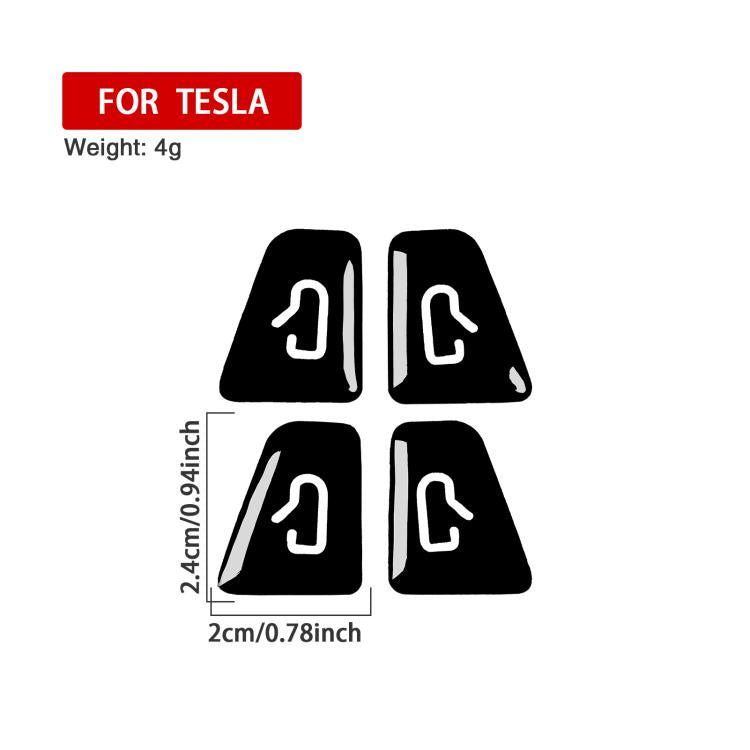 For Tesla Model 3/Y 4pcs /Set Car Window Switch Stickers(Piano Black) - Car Interior Mouldings by buy2fix | Online Shopping UK | buy2fix