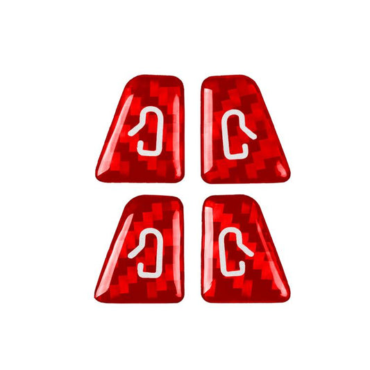 For Tesla Model 3/Y 4pcs /Set Car Window Switch Stickers(Red) - Car Interior Mouldings by buy2fix | Online Shopping UK | buy2fix