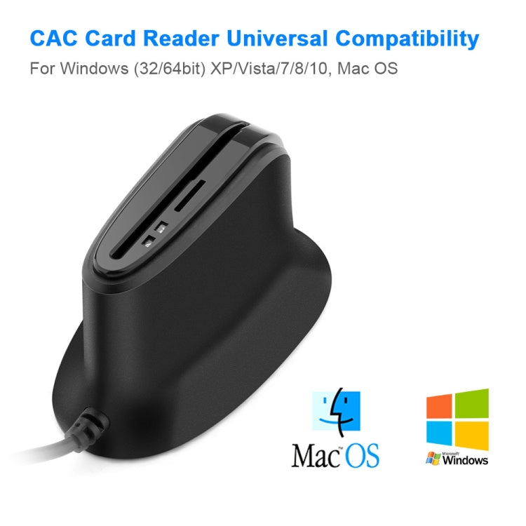 Rocketek  SCR812 USB 2.0 Smart Card Reader IC ID CAC TF Card Reader(Black) -  by Rocketek | Online Shopping UK | buy2fix