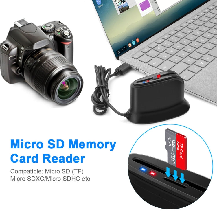 Rocketek  SCR812 USB 2.0 Smart Card Reader IC ID CAC TF Card Reader(Black) -  by Rocketek | Online Shopping UK | buy2fix