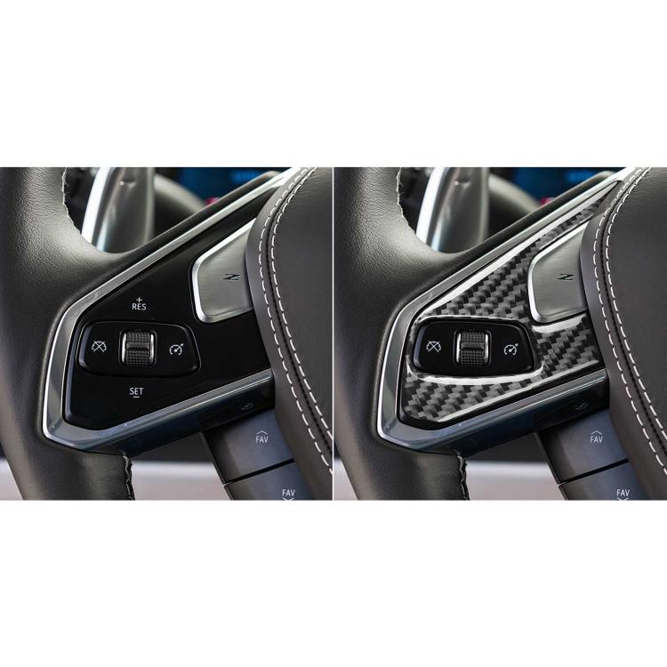 For Chevrolet Corvette C8 2pcs /Set Steering Wheel Button Frame Sticker(Black) - Car Interior Mouldings by buy2fix | Online Shopping UK | buy2fix