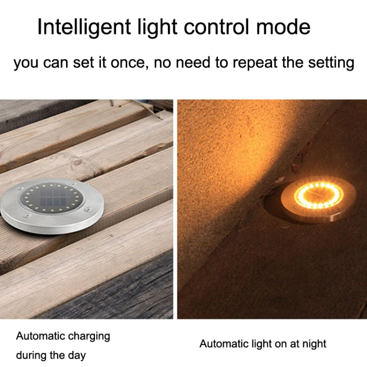 2 PCS 20LEDs Outdoor Waterproof Solar Garden Light Lawn Buried Light(Yellow Light) by buy2fix